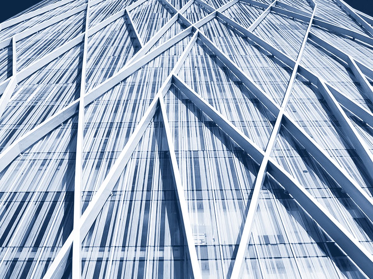Structural detail of a modern building facade